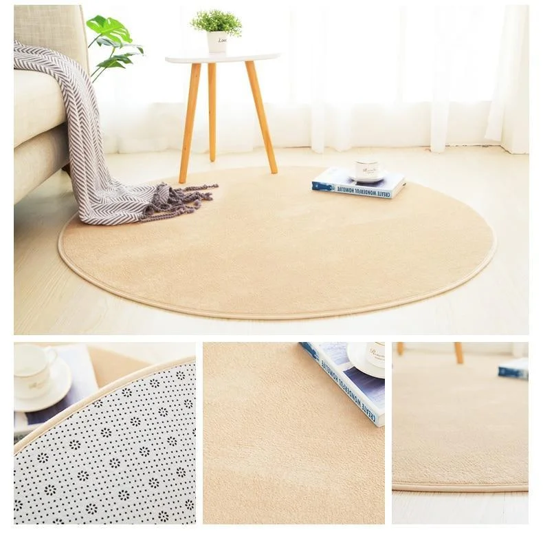 Großer Runder Teppich <br> Beige