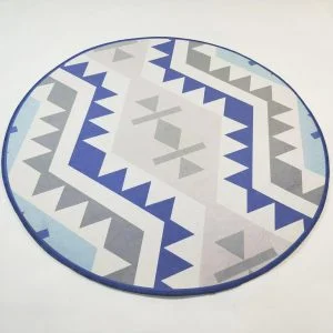 Großer Runder Teppich <br> Nordic Design Blau und Grau