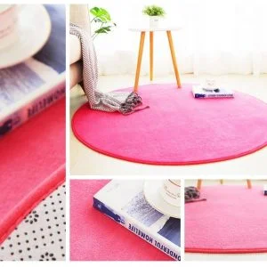 Großer Runder Teppich <br> Rosa
