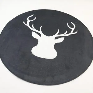 Großer Runder Teppich <br> Schwarz