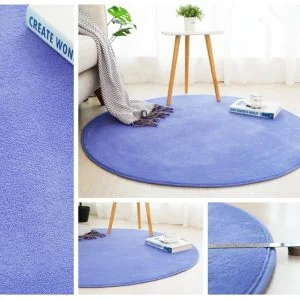 Runde Badematte <br> Blau