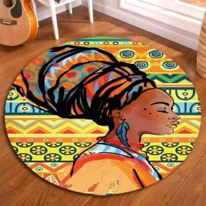 Runder Teppich <br> Afrikanischer Stil