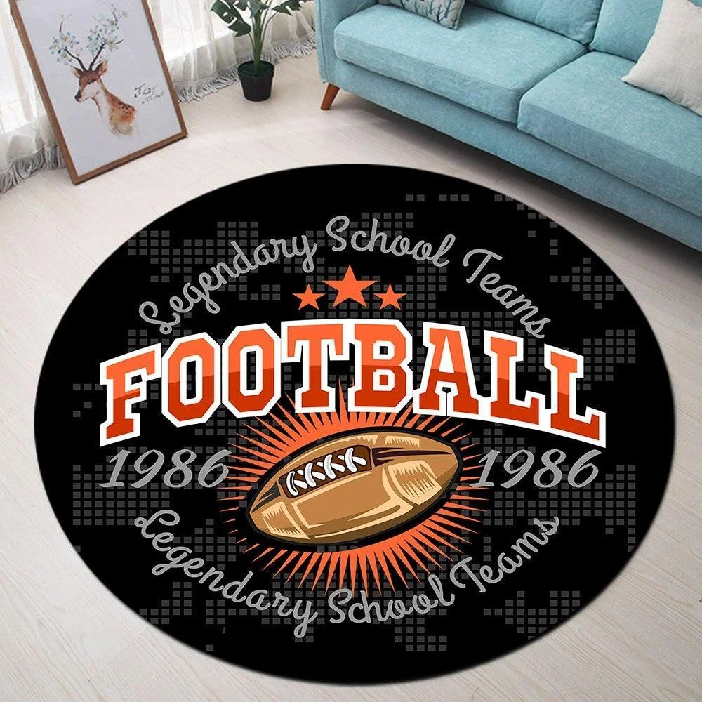 Runder Teppich <br> Amerikanischer Fußball Runder Teppich <br> Amerikanischer Fußball