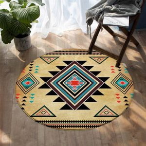 Runder Teppich <br> Aztekisch