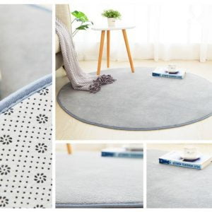 Runder Teppich <br> Badezimmer Grau