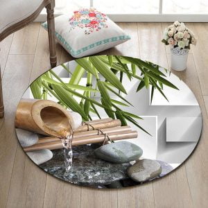 Runder Teppich <br> Bambus