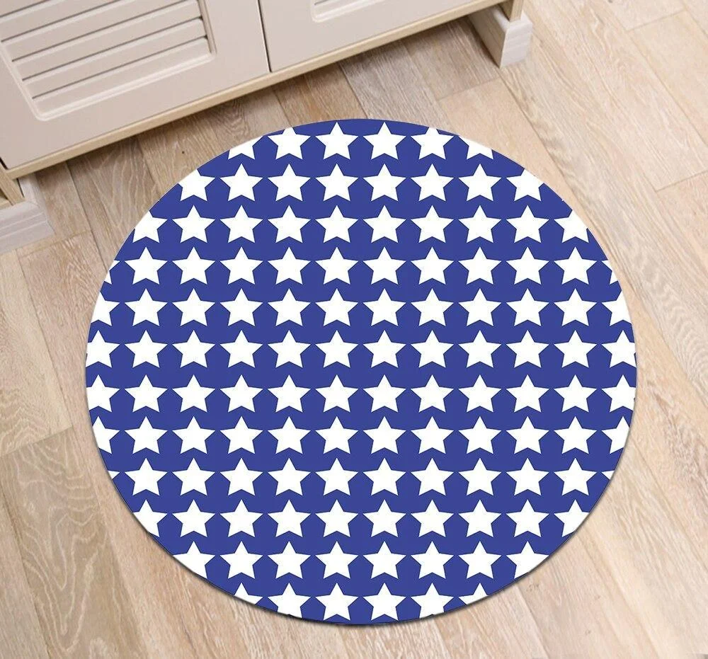 Runder Teppich Blau mit Stern