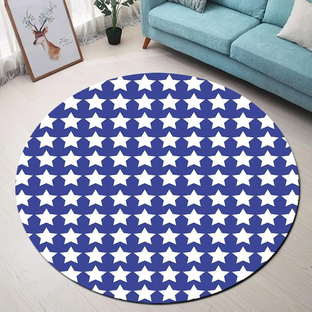 Runder Teppich Blau mit Stern