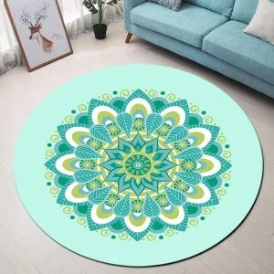 Runder Teppich <br> Blauer Himmel Mandala