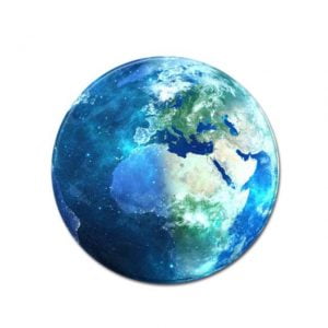 Runder Teppich <br> Blauer Planet