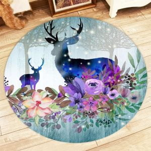 Runder Teppich <br> Blumenwald