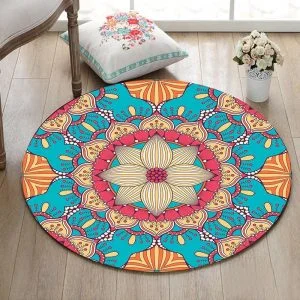 Runder Teppich <br> Farbiges Mandala