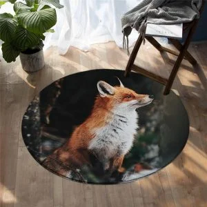 Runder Teppich <br> Furchtloser Fuchs