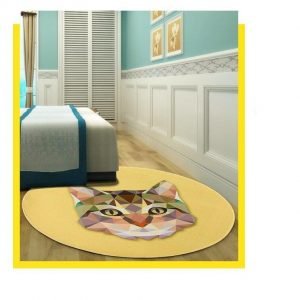 Runder Teppich <br> Geometrische Katze