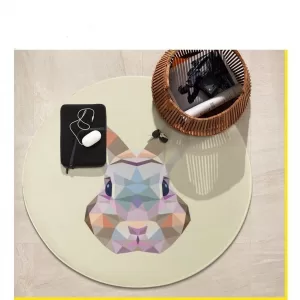 Runder Teppich <br> Geometrisches Kaninchen