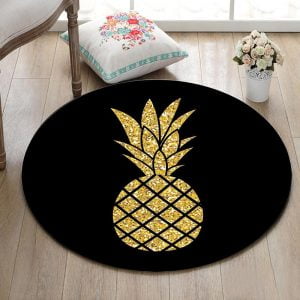 Runder Teppich <br> Goldene Ananas
