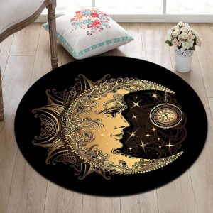 Runder Teppich <br> Goldener Mond