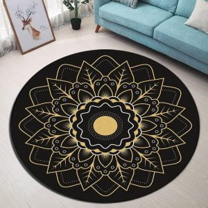 Runder Teppich <br> Goldenes Mandala