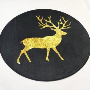 Runder Teppich <br> Goldfarbe