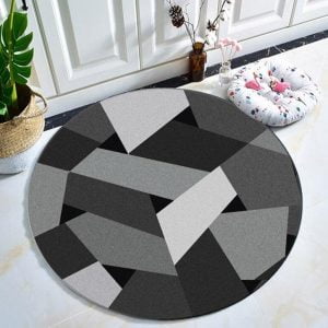 Runder Teppich <br> Graue Muster