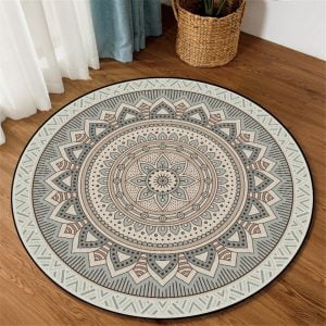 Runder Teppich <br> Graues Mandala