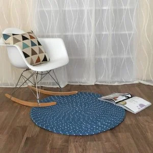 Runder Teppich <br> Grünblau