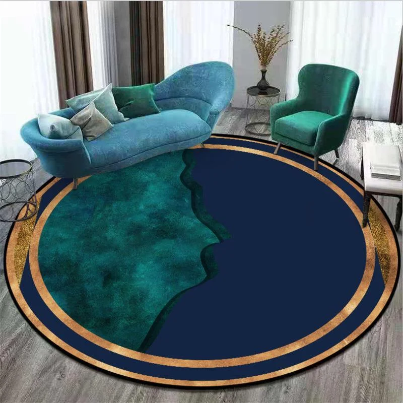 Runder Teppich <br> Grünblau Runder Teppich <br> Grünblau