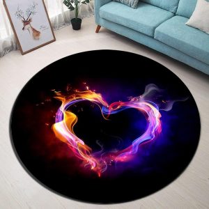Runder Teppich <br> Herzförmig