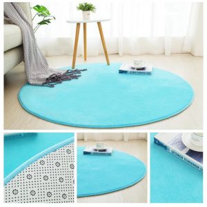 Runder Teppich <br> Himmelblau