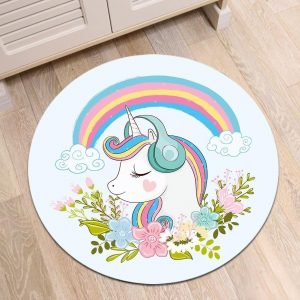 Runder Teppich <br> Kleines Mädchen