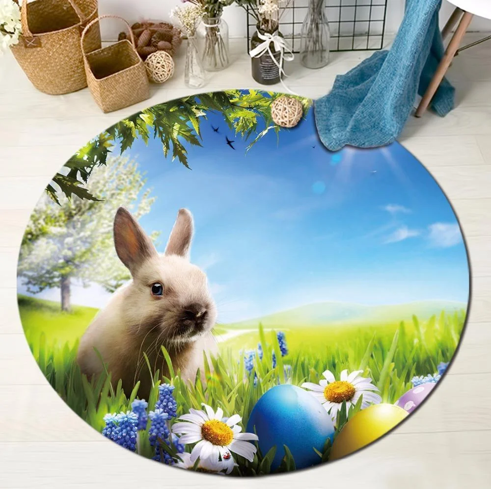 Runder Teppich <br> Land Runder Teppich <br> Land