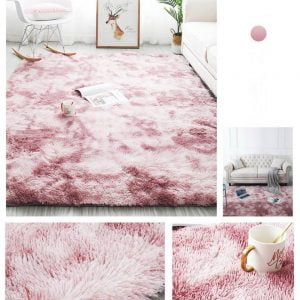 Runder Teppich <br> Langhaarig