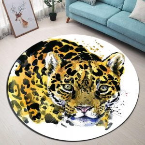 Runder Teppich <br> Leopard