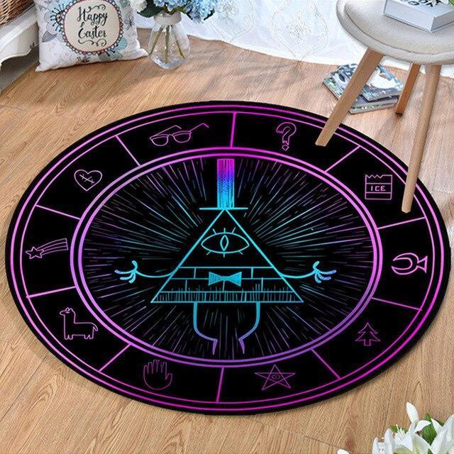 Runder Teppich <br> Leuchtendes Dreieck