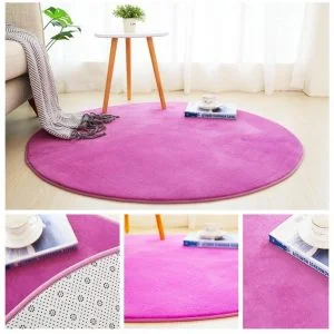 Runder Teppich <br> Lila Weich