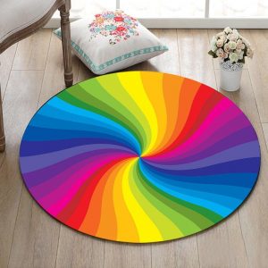 Runder Teppich <br> Mehrfarbige Spirale