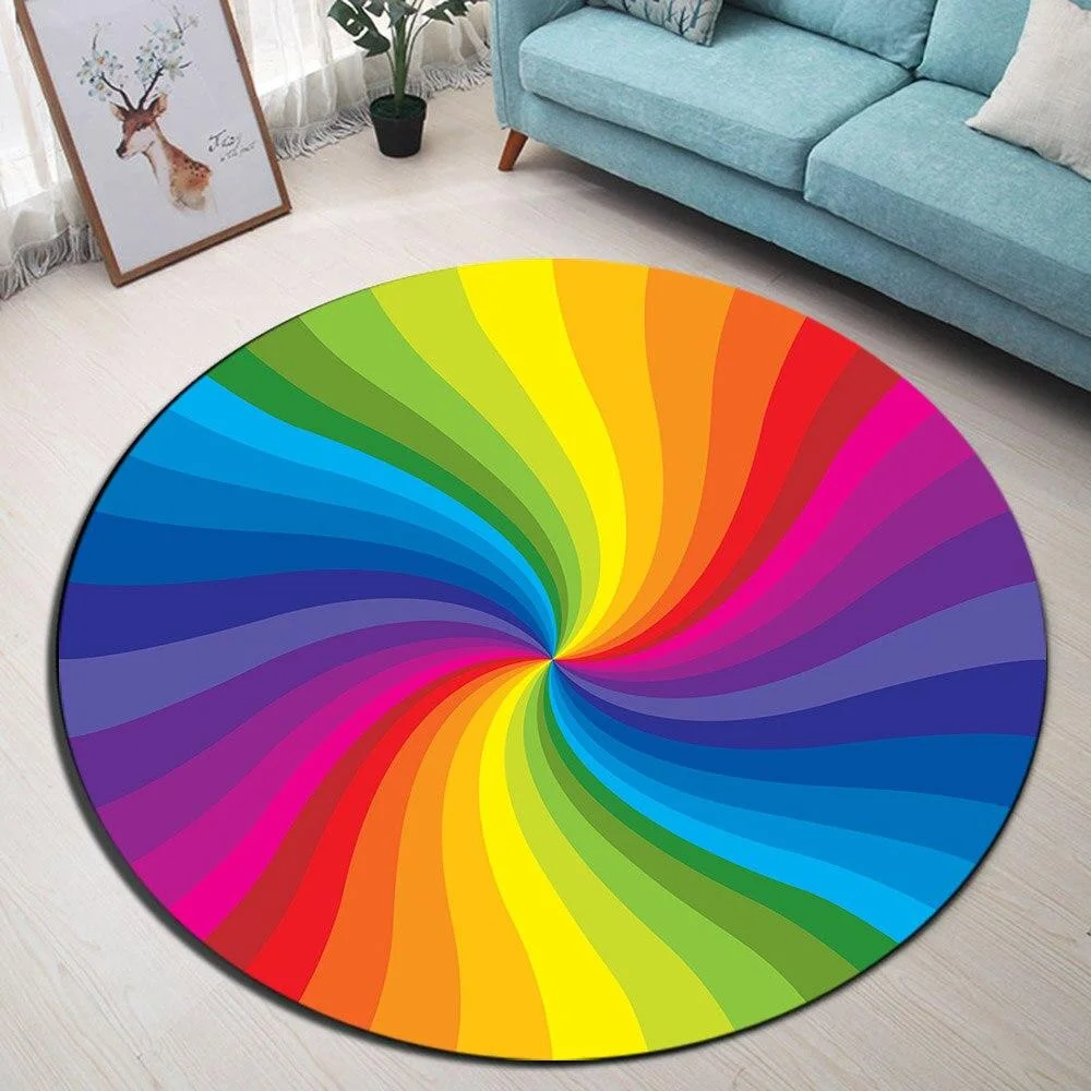 Runder Teppich <br> Mehrfarbige Spirale Runder Teppich <br> Mehrfarbige Spirale