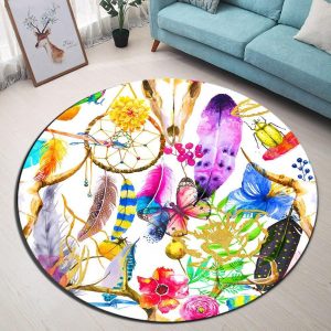 Runder Teppich <br> Mehrfarbiger Traumfänger