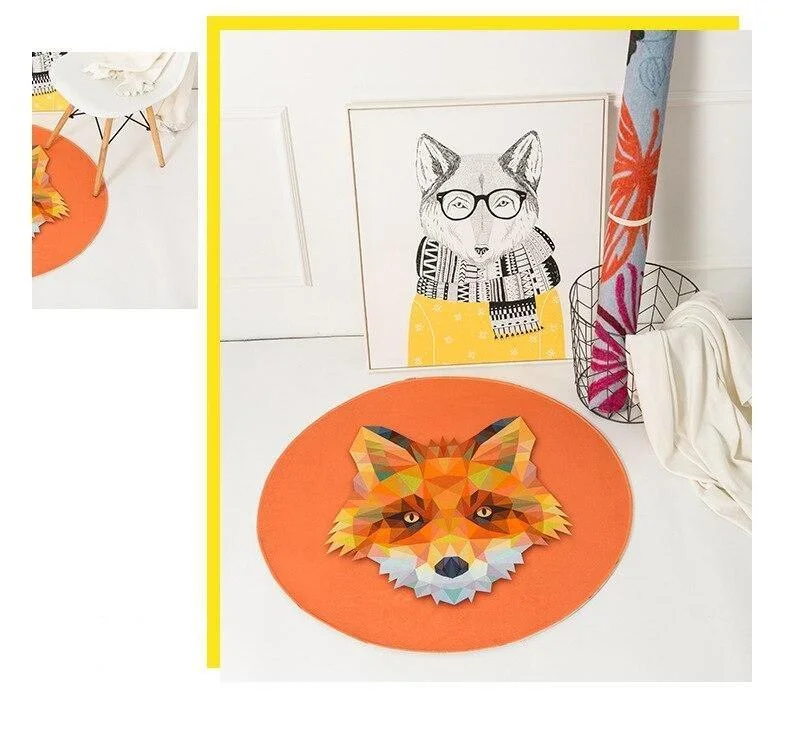 Runder Teppich <br> Orange Fuchs