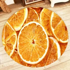 Runder Teppich <br> Orangenfrucht