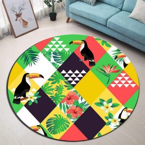 Runder Teppich <br> Papagei