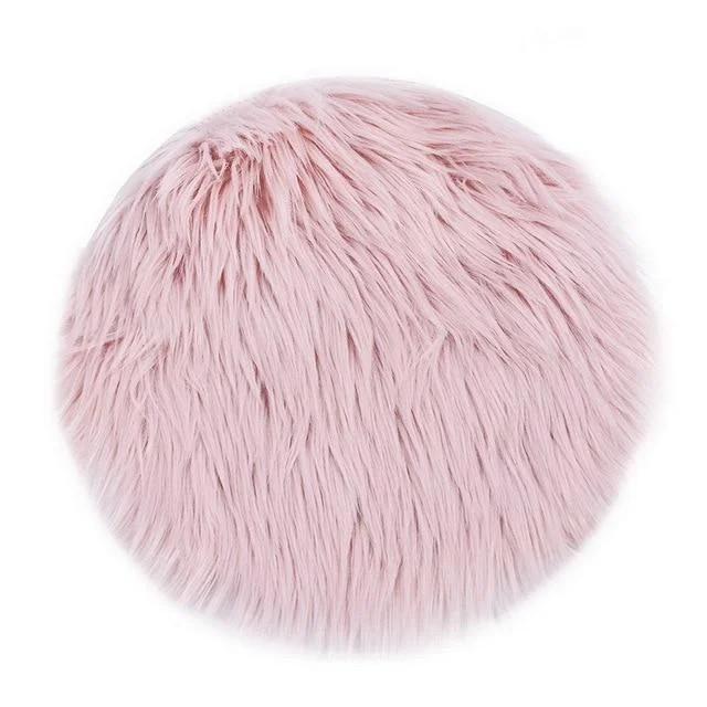 Runder Teppich <br> Rosa Pelz Runder Teppich <br> Rosa Pelz