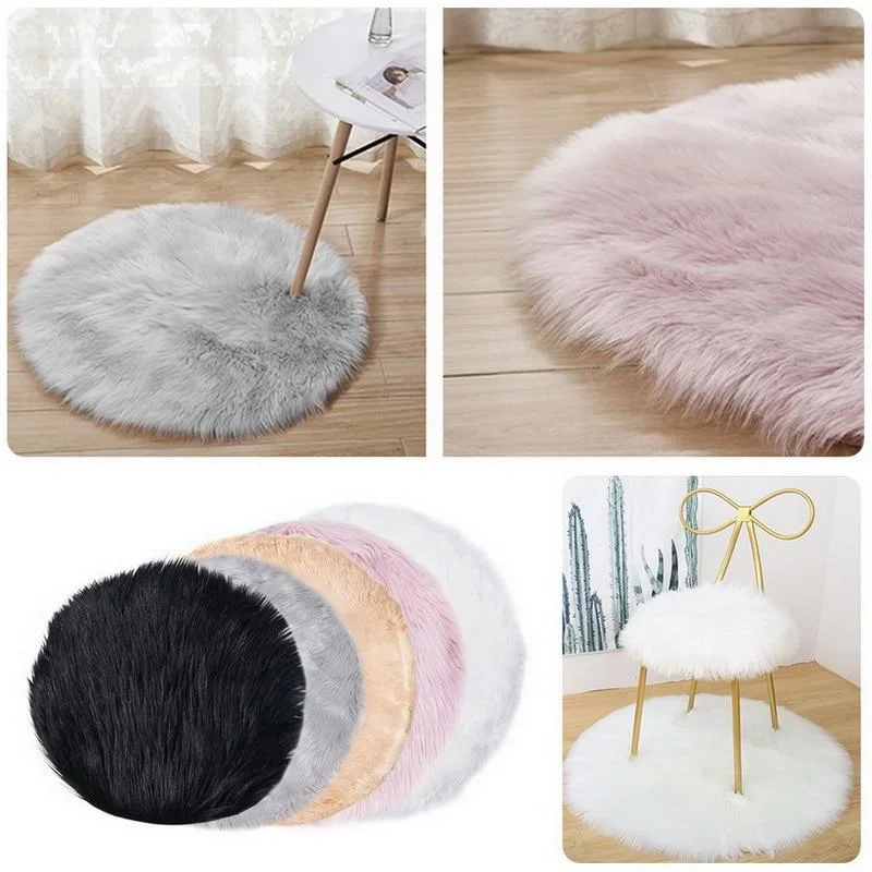 Runder Teppich <br> Rosa Pelz Runder Teppich <br> Rosa Pelz