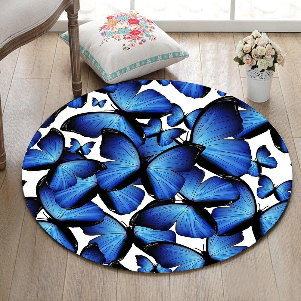 Runder Teppich <br> Schmetterling Runder Teppich <br> Schmetterling
