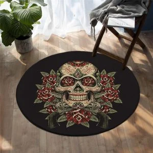 Runder Teppich <br> Totenkopf