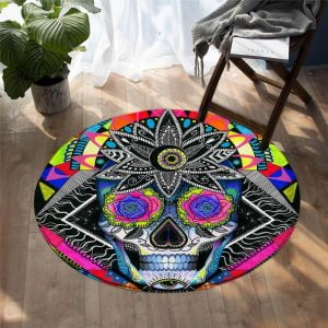 Runder Teppich <br> Totenkopf