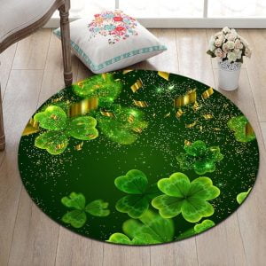 Runder Teppich <br> Vierblättriges Kleeblatt