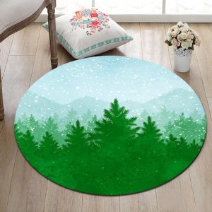 Runder Teppich <br> Wald