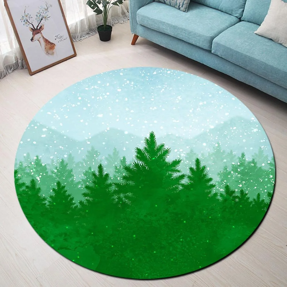 Runder Teppich <br> Wald Runder Teppich <br> Wald