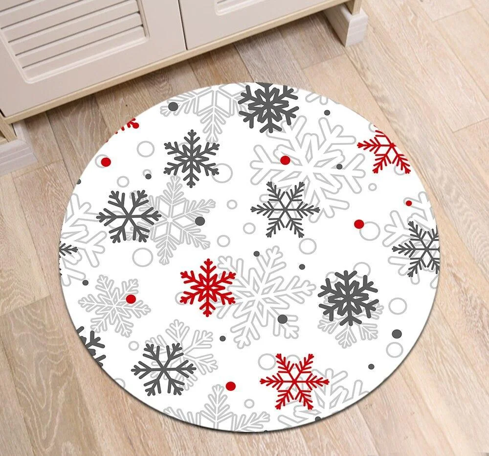 Runder Teppich Weihnachtsschneeflocke